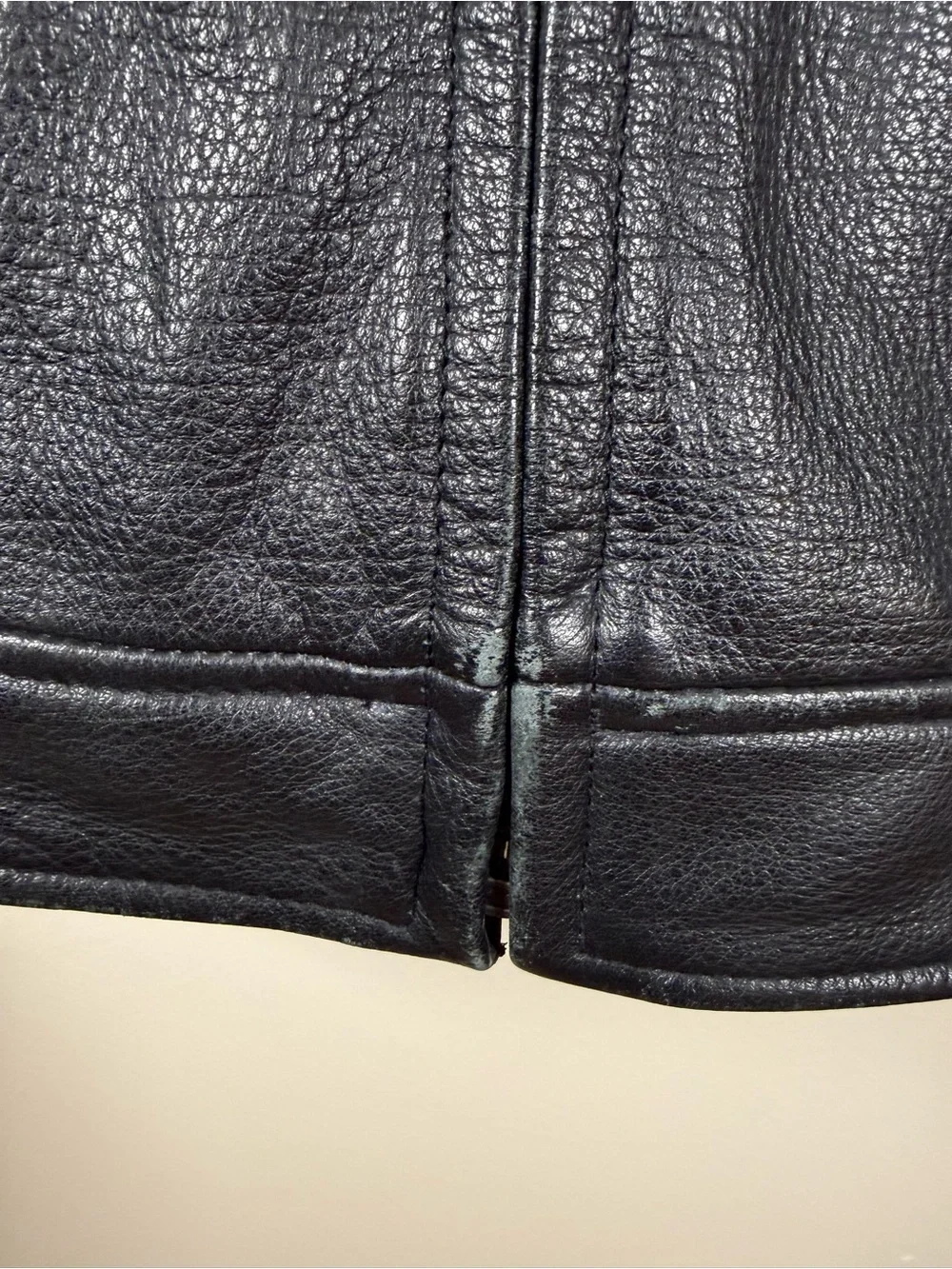 GUESS Men’s S Black Genuine Leather Full Zip Jacket 100% Leather Y2K